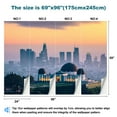 thumbnail image 3 of Peel and Stick Wallpaper Griffith 0bservatory Park Los Angeles skyline Dawn Modern Art Wall Mural Decor Self Adhesive and Removable 69in x 98in, 3 of 8