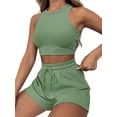 thumbnail image 4 of Michellecmm Women’s Two Piece Summer Outfits, Sleeveless Waffle Tank Tops and Shorts Set Loungewear, 4 of 6
