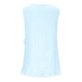 thumbnail image 7 of ClodeEU Women's V Neck Sleeveless Tank Top with Ruffle Hem,Casual Solid Color Layered Blouse Light Blue,Womens Plus XL, 7 of 7