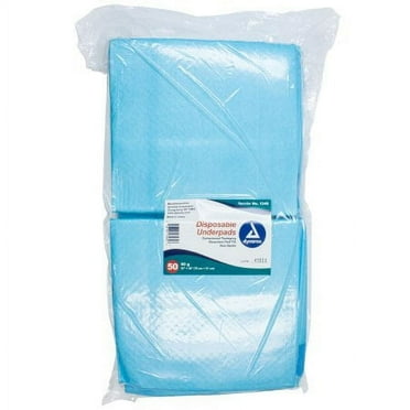 2 Pack - Dynarex Underpad 30 X 36 Inch Disposable Fluff / Polymer Heavy Absorbency Pack of 50
