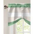 thumbnail image 2 of Tie Up Valance Curtain for Kitchen,Geometric Green Beige Striped Rod Pocket Short Curtains Adjustable Tie-Up Shade Valances,Gradient Watercolor Line Window Treatment for Bathroom Living Room Bedroom, 2 of 8