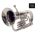 thumbnail image 3 of Brass Bb Flat Musical Instrument Euphonium 3 Valve With Free Hard Case Mouthpiece (Silver), 3 of 3