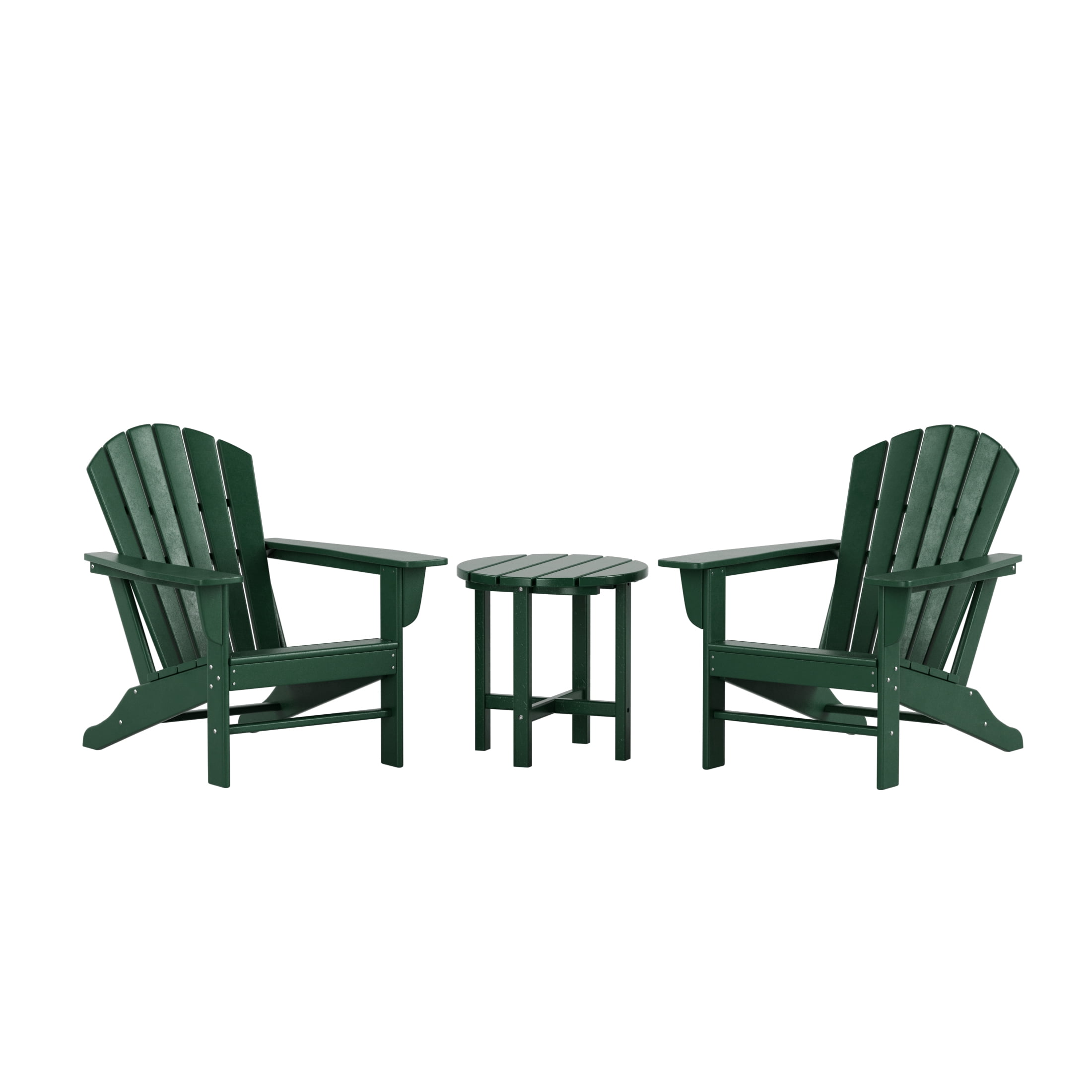 Westin Outdoor Weather Resistant HDPE Plastic Adirondack Chair - Dark Green (Set of 3)