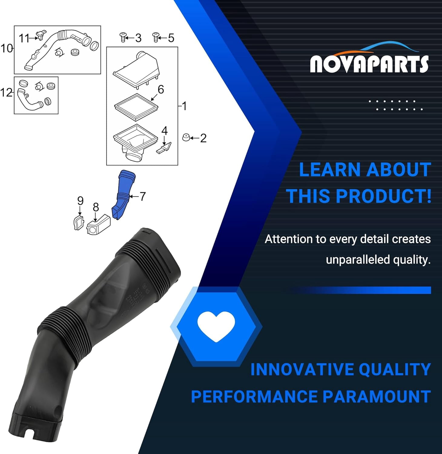 Engine Air Intake Hose Tube 13717582310 for BMW 535i 640i 740i 740Li 740Li xDrive F01 F02 F06 F07 F10 F12 F13 Air Filter Hose Pipe