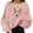 Pink, variant on -Women's Christmas Reindeer Print Pullover - Holiday Party Crew Neck Long Sleeve Reindeer Sweatshirt, Lined Festive Top for Seasonal Celebrations(Pink,M)