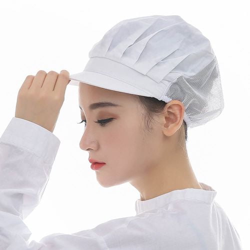 Professional Chef Hat Elastic Back Skull Cap for Catering Restaurant Net Top 