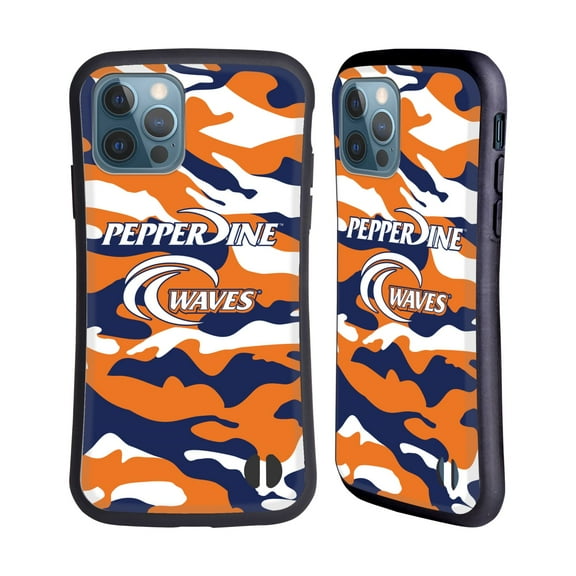 Head Case Designs Officially Licensed Pepperdine University Pepperdine University Art Camou Hybrid Case Compatible with Apple iPhone 12 / iPhone 12 Pro