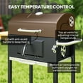 thumbnail image 4 of Outsunny Charcoal BBQ Grill, Portable Barbecue Grill for Camping or Backyard Picnic with Side Table, Bottom Storage Shelf, Wheels and Handle, Black, 4 of 9