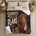 thumbnail image 4 of Tilting Chocolate Labrador Beside Playful Oversized Lettering, Soft Flannel Blanket with Playful Pet Typography Print, Housewarming Gift and Home Decor for Bedroom and Living Room, 4 of 7