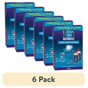 (6 pack) Clear Care Contact Lens Cleaning Solution for Daily Contact Lens Cleaning, Twin Pack