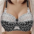 thumbnail image 6 of Feancey 2 Pack Push Up Bras for Women Lace Embroidered Plus Size Bra Semi See Through Underwire Brassiere Support Lift Up Bralettes White 3XL, 6 of 10