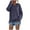 Navy, variant on Ixbnca Women's Fall Winter Hooded Sweatshirt Casual Loose Solid Color Long-sleeved Side Split Pullover Top