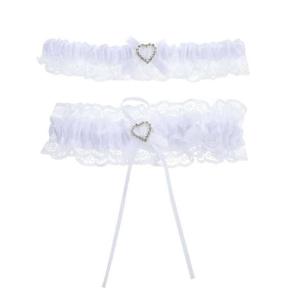 TELOLY Lace Wedding Garters for Bride Adjustable Size White Bridal Decoration Comfortable and Elegant