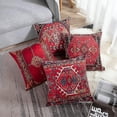thumbnail image 3 of Dww-Juego de 4 piezas, alfombra persa turca con flores rojas vintage, funda de cojín de lino, funda de cojín para el hogar, funda de almohada geométrica persa Kilim, decoración del hogar, 4 piezas, 3 of 5
