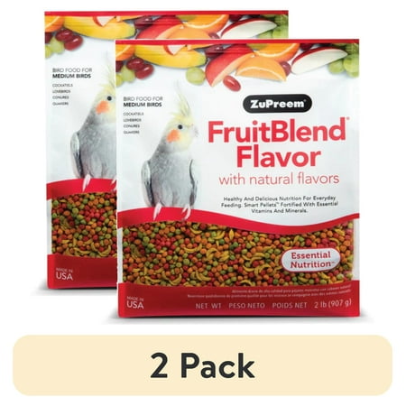 (2 pack) ZuPreem FruitBlend Flavor with Natural Flavors Bird Food for Medium Birds