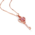 thumbnail image 4 of Gem Stone King 18K Rose Gold Plated Silver Key Pendant Round Pink Moissanite and 0.94cttw, 4 of 4