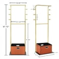 thumbnail image 7 of Heavy Duty Coat Rack with Storage Basket Metal Hanging Clothes Rack with Marble Base Modern Standing Clothing Rack for Entryway Bedroom Living Room Hotel 19.69 x 13.39 x 67.72 Inches (Gold), 7 of 7