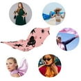 thumbnail image 4 of GZHJMY Women Girls Long Silk Scarf, Happy Halloween Cute Cartoon Bat Stars Summer Lightweight Shawl, Outdoor Floral Large Wrap 71X35 Inch, 4 of 5