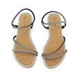 thumbnail image 3 of GJPBGK Women's Sparkly Slide Sandals with Rhinestones, Flat Open Toe Dress Shoes for Summer Party, Glitter Slip-On Sandals, 3 of 5