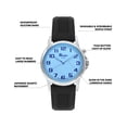 thumbnail image 3 of Bandini Womens Glow Watch - Washable Silicone Band - 28mm Analog Women's Easy Read Wrist Watch with Light, Light Up Watches, Quartz, White Dial, Big Numbers, Glow in Dark Hands - Silver Tone / Black, 3 of 6