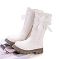 thumbnail image 6 of BXJX Girls Mid-Calf Boots, Side Zipper Fashion Fall Winter Non-Slip Kids Riding Boots White Size 12.5 Little Kids, 6 of 7