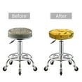 thumbnail image 5 of Xecao's Yellow Limes Print Stool Covers offer stylish, washable protection for PU round bar stools, perfect for home or commercial use., 5 of 7