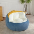 thumbnail image 3 of Oversized Bean Bag Chairs,Multicolor Faux Fur Couch Filled with Shredded Sponge,Large Lounger Sofa For Living Room,No Assembly Required , Blue+White+Yellow, 3 of 10