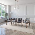 thumbnail image 4 of Juego de Comedor de Madera con 6 Sillas Tapizadas para 6 Personas, Mesa y Sillas para Comedor y Cocina, Midtown Concept Ibiza, Nogal y Gris Oscuro, 4 of 5