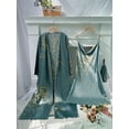 thumbnail image 2 of Conjunto de pijamas con estampado de cerezas pequeñas de 3 uds, bata de manga larga cómoda y minivestido de camisola sexy y bolsa de almacenamiento, ropa de dormir y ropa de dormir para mujer, 2 of 4