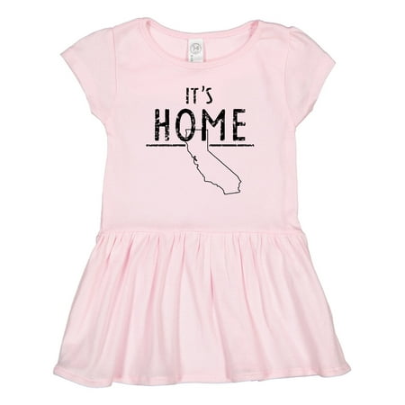

Inktastic It s Home-State of California Outline DIstressed Text Gift Toddler Girl Dress