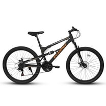 26" Mountain Bikes for Adults Teens, 21 Speed Mountain Bicycle w/ Disc Brakes, Bike for Mens Womens, City Commuter Bikes Suit for Rider Height 5'4"-6'2", 85% assembled (Black)