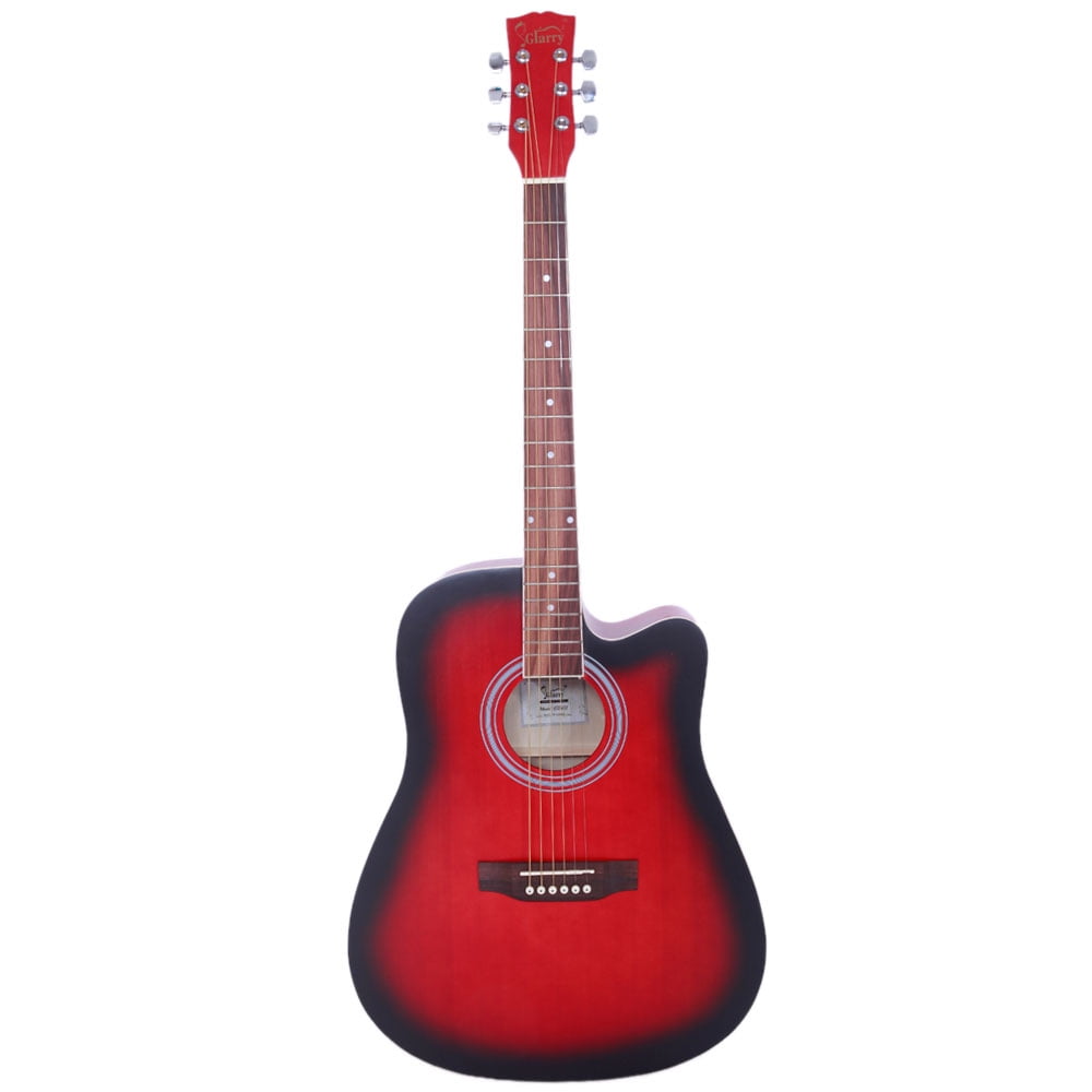 Lowestbest 41-Inch Spruce Panel Matte Edging Folk Guitar with Bag & Shield & Wrench, Red Gradient Lowestbest 41-Inch Spruce Panel Matte Edging Folk Guitar with Bag & Shield & Wrench, Red Gradient