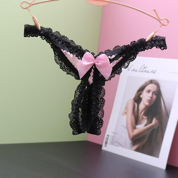 TrowBridge bragas transparentes para mujer ropa interior de encaje tangas de entrepierna abierta caliente lazo dulce lenceria Sexy Tanga de cuentas eroticas parte trasera en T Bodega Aurrera en linea