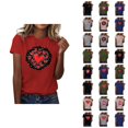 thumbnail image 1 of T-shirts de la Saint-Valentin pour Femmes 2026 à la Mode Manches Courtes Col Rond avec Cœur Graphique, 1 of 4
