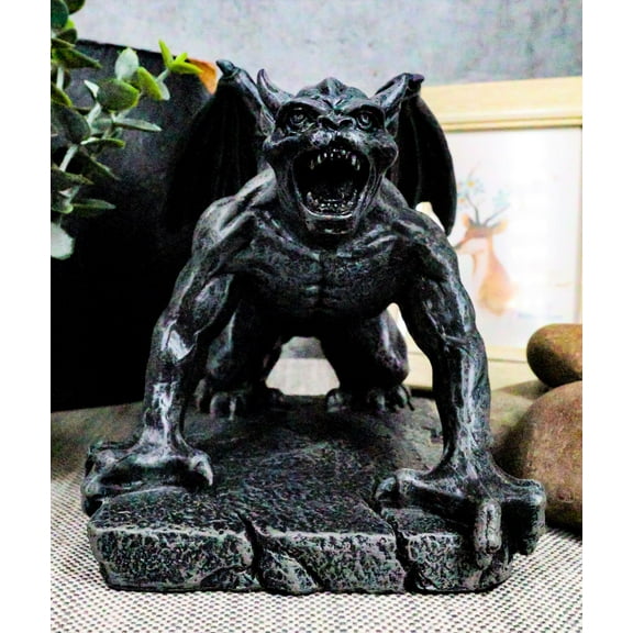 Ebros Winged Demonic Gargoyle Statue Gothic Night Crawler Sentry Stone Devil
