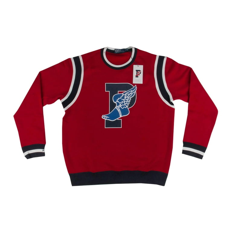 Polo Mens 1992 Stadium Collection P Wing CrewNeck Sweater Red Blue