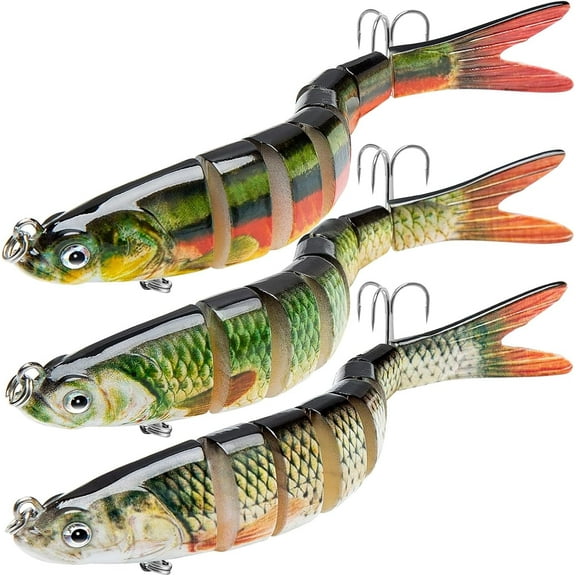 Bass Fishing Lure for Freshwater and Saltwater Lifelike Fishing Lures Multi Jointed Swimbait for Trout Fishing Gifts for Men