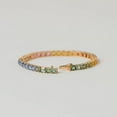 thumbnail image 2 of 925 Silver Rainbow Square Lab Sapphire Tennis Bracelet,Silver Square sapphire Lab bracelet,Ombre Bracelet For Women Valentine Gift For Her, 2 of 2
