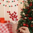 thumbnail image 1 of Tiges de Fleurs Artificielles de Baies Rouges de Noël / Pics Décoratifs en Plastique pour Vase, Bouquets, Centre de Table / Durables, Réutilisables / 5 Pcs / 28x5x1cm, 1 of 6