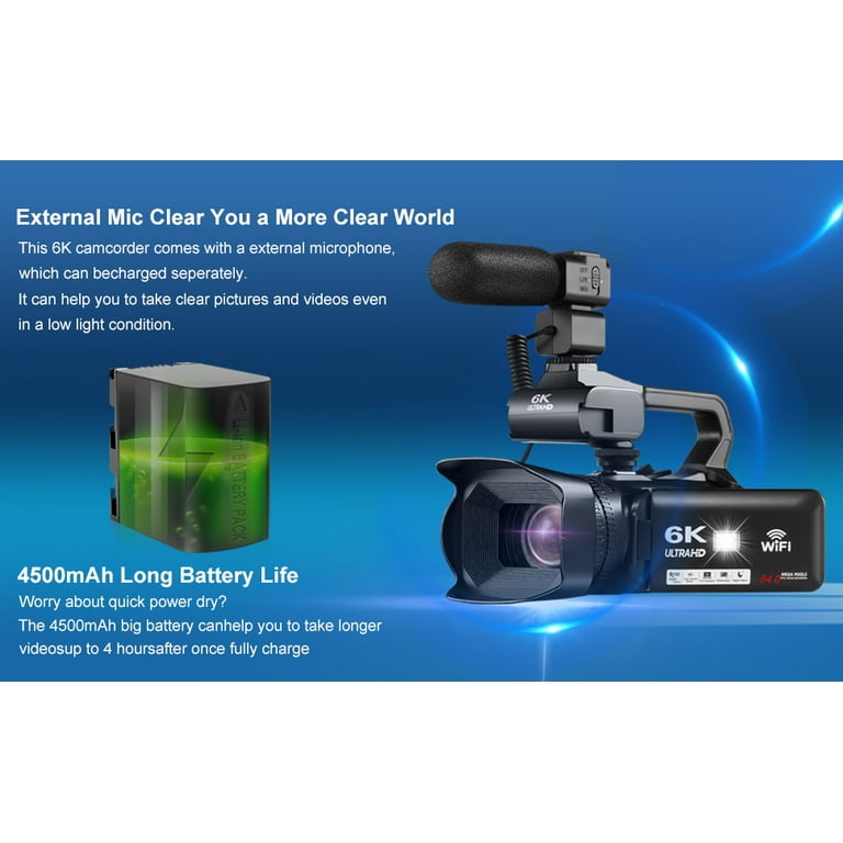OIEXI 6K Camcorder Video Camera 64MP IR Night Vision Vlogging