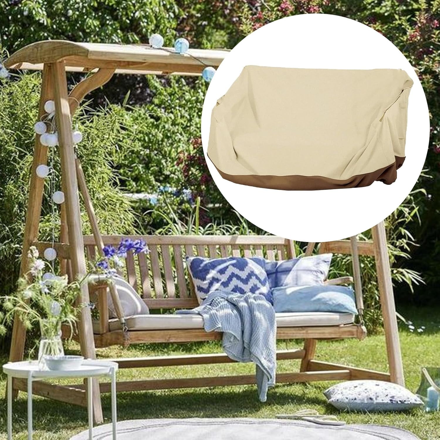 Queilt 56x32x25 Inches Porch Swing Cover Waterproof Outdoor Swing Cover for Outdoor Patio Swing Patio Swing Cover Patio Swing Cover All Weather