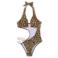 thumbnail image 4 of Moda mujer verano ahueca hacia fuera el estampado de leopardo Sexy todo en uno Bikini Swimsui Set traje de baño Fridja nalpqowj55369, 4 of 6