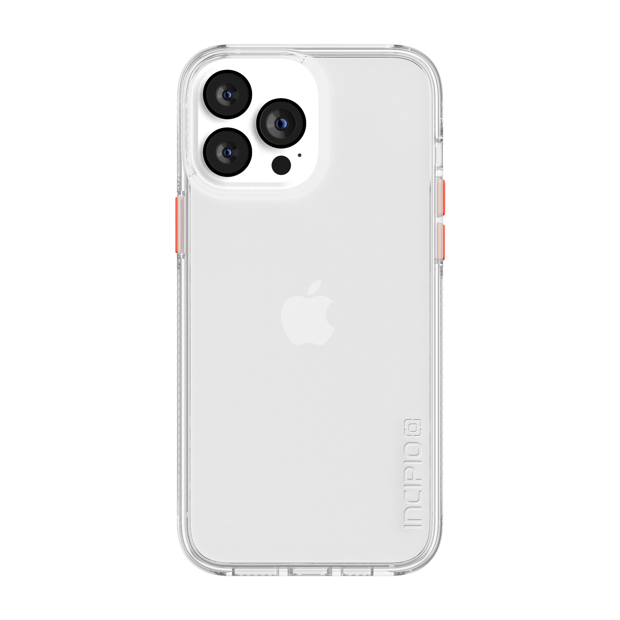 Incipio DualPro Fusion for iPhone 13 Pro Max - Clear/Clear with Dark Denim & Coral Pink Buttons