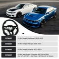 thumbnail image 7 of LOSCHEN Real Carbon Fiber Steering Wheel For Dodge Charger/Challenger/SXT/GT/RT/SRT/Heallcat D-shaped LED Shift Indicator Steering Wheel with Heating Function, 7 of 7