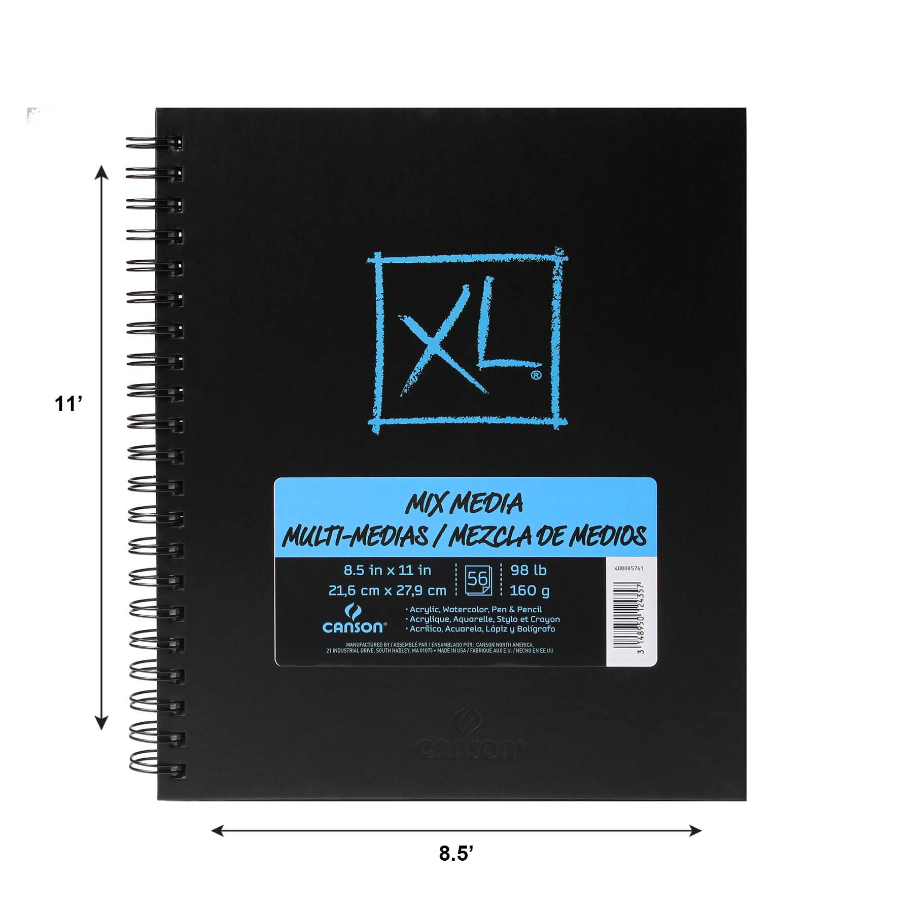 Canson XL Mix Media Book, 60 Sheets, 8.5" x 11"