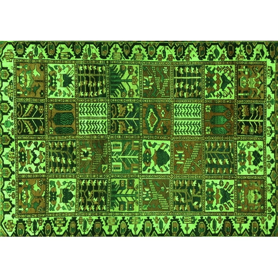 Ahgly Company Indoor Rectangle Persian Green Traditional Area Rugs, 6' x 9'