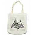 thumbnail image 1 of Adventure Tote Bag, Geometrical Abstract Mountain Landscape Typography Motifs, Cloth Linen Reusable Bag for Shopping Books Beach and More, 16.5" X 14", Cream, by Ambesonne, 1 of 2
