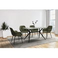 thumbnail image 3 of LeisureMod Elega Series Modern 55” Dining Table with Sintered Stone or Glass Rectangular Top and Black Stainless Steel Base in Light Grey, 3 of 10