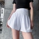 thumbnail image 3 of Pantalones cortos deportivos falsos de dos piezas para mujer, ajustados, de secado rápido, para correr, yoga, fitness, pantalones con agujero ardiente, sueltos, cintura alta, antideslumbrante, 3 of 8
