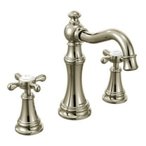 Moen Ts42114 Weymouth Double Handle Widespread Bathroom Faucet - Nickel
